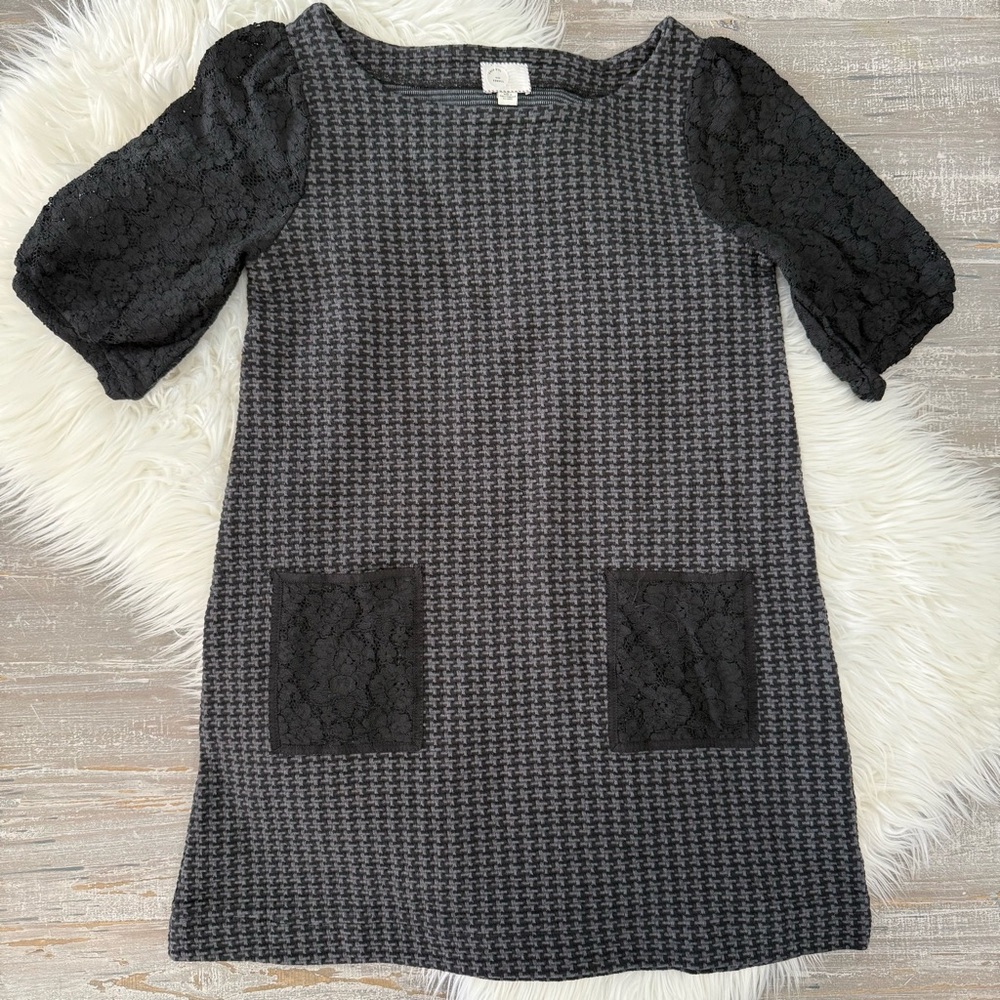 Anthro Postmark Houndstooth Laced Gradient Tunic - image 2